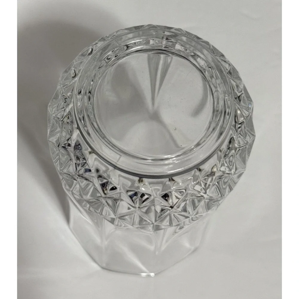 Heavy Cut Style Crystal Bud Vase Clear Diamond‎ Pattern 5.5